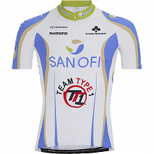 Веломайка короткий рукав De Marchi Team Sanofi TT1 (white-blue-green)