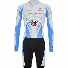 Комбинезон длинный рукав De Marchi Team Sanofi Aventis TT1 (black-white-blue)