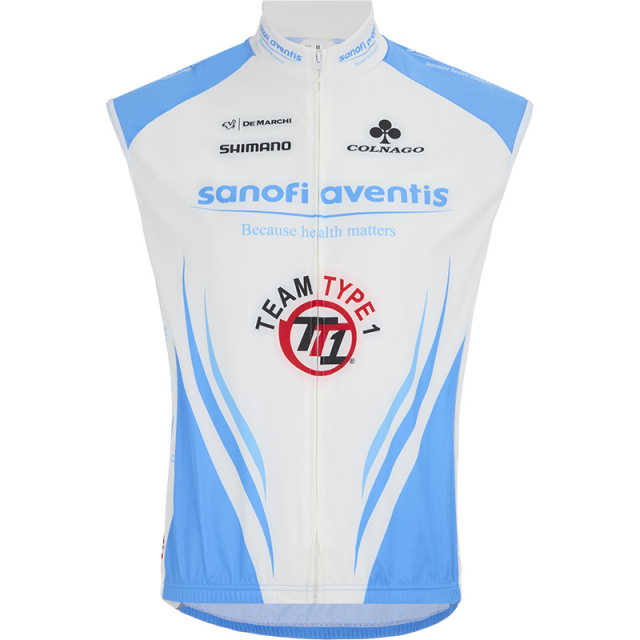 De Marchi Team Sanofi Aventis TT1 Wind Vest (white-blue)