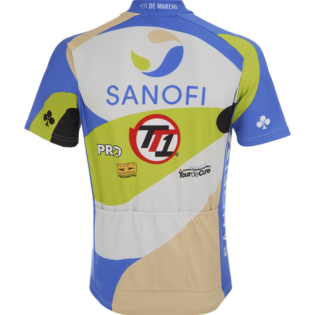De Marchi Team Sanofi TT1 Replica Jersey Short Zip (white-blue)_2