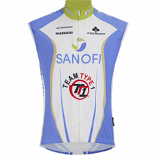Веложилет De Marchi Team Sanofi TT1 Wind Vest (white-blue-green)