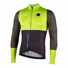 Веломайка длинный рукав Nalini Warm Fit Jersey (black yellow fluo) (10°-15°C)