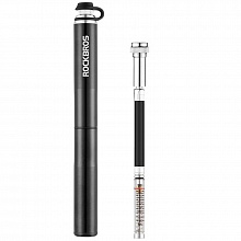 Насос ручной со шлангом RockBros Mini Bike Pump линейный манометр 11 bar (JG-PB-004)